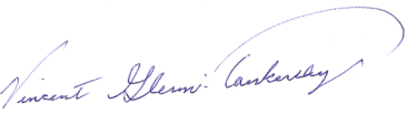 Signature: Vincent Glenn Tankersley